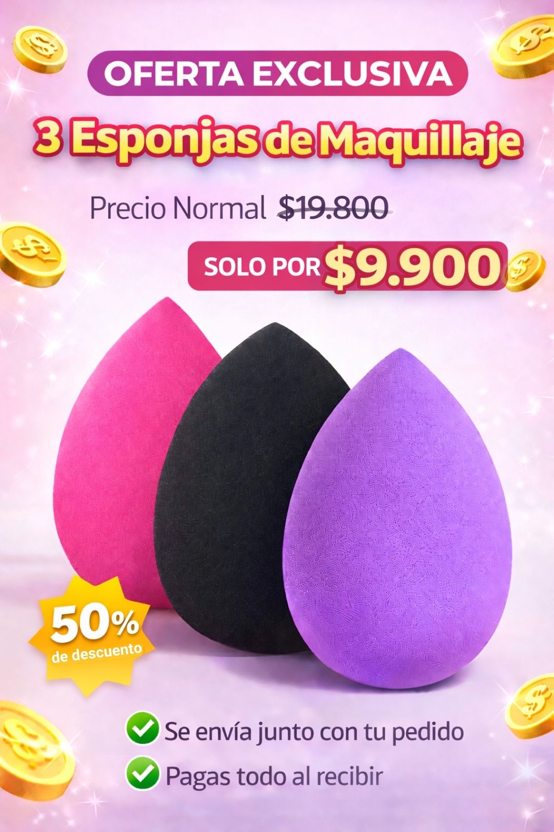 3 Esponjas de Maquillaje