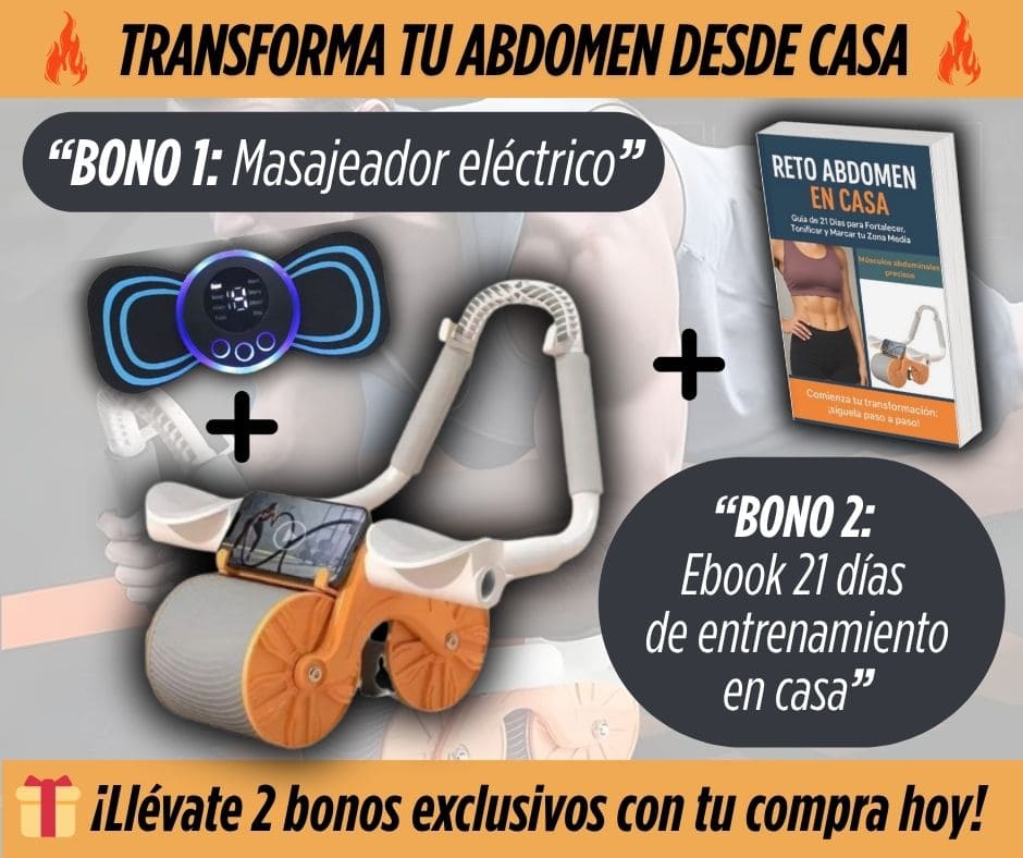 AbSteel Max Rueda Abd + Masajeador + Guía