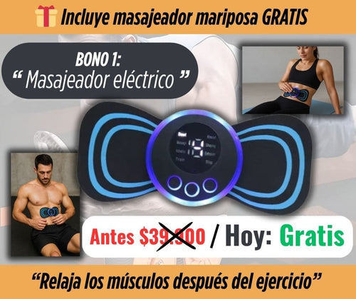 AbSteel Max Rueda Abd + Masajeador + Guía